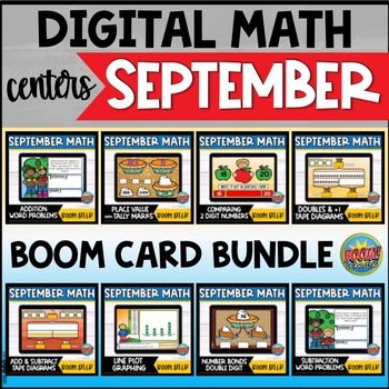 Preview of Digital Math Centers BUNDLE Fall Math Games Boom Cards