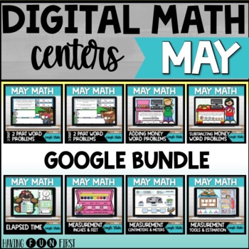 Preview of Digital Math Centers BUNDLE | May | Spring Math Games | Google Slides