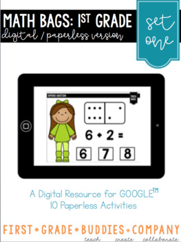 Preview of Digital Math Centers | First Grade Math Centers | Paperless Math Centers