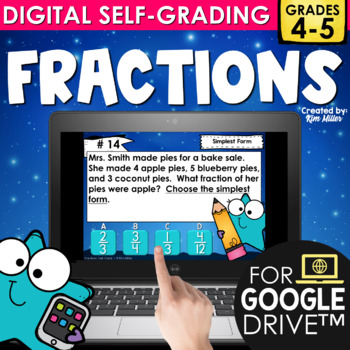 Preview of Digital Math Centers Fractions Activities for Google Fractions Practice
