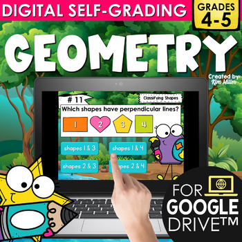 Preview of Digital Math Centers Geometry | Lines, Angles, Rays, Shapes, Symmetry | Google