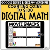Digital Math Centers for Counting Coins to $1.00 for Dista