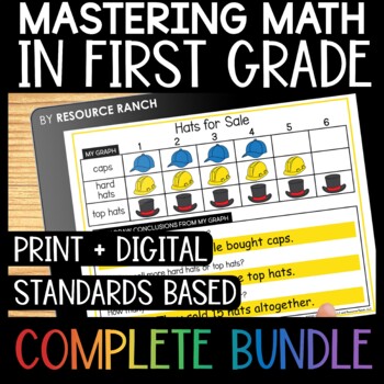 Preview of Digital Math Centers for First Grade in Google Slides™ Bundle