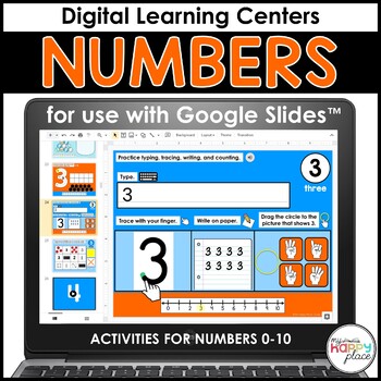 Preview of Digital Math Centers for Google Slides: Numbers & Counting 0-10