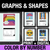 Digital Math Coloring Activities 2nd Grade Graphs, Shapes,