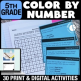 5th Grade Math Review Activities Color by Code Mystery Pic