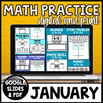 Preview of Daily Math Review | JANUARY | Daily Math Warm Up and Practice