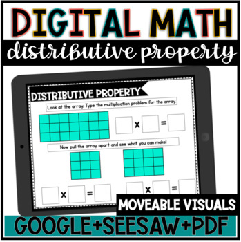 Preview of Digital Math//Distributive Property//Google Slides//Seesaw//DISTANCE LEARNING
