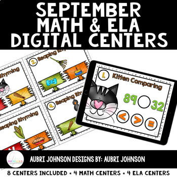 Preview of Digital Math & ELA Centers {September} {Distance Learning}