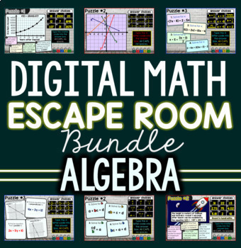Preview of Digital Math Escape Room Bundle for Algebra