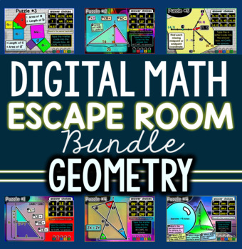 Preview of Digital Math Escape Room Bundle for Geometry