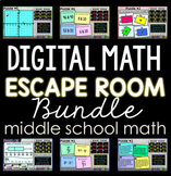 Digital Math Escape Room Bundle for Middle School