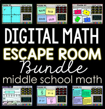 Preview of Digital Math Escape Room Bundle for Middle School