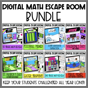 Preview of Digital Math Escape Room BUNDLE
