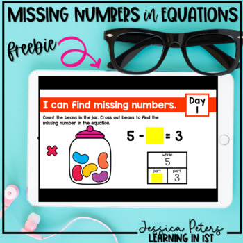 Digital Math FREEBIE: Missing Numbers in Addition and Subtraction Equations