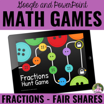 Preview of Digital Math Game | Fractions Game | Fair Shares to 10  | Google™ and PPT
