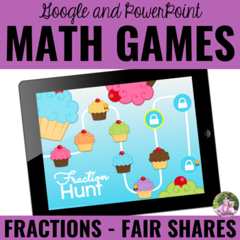 Preview of Digital Math Game | Fractions Game | Fair Shares to 20