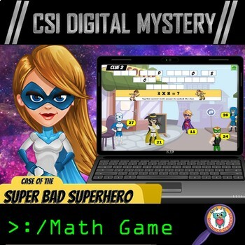 Preview of Digital Math Game Mystery: Multiplication Escape Room Resource - Differentiated