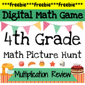 Preview of Digital Math Games: Multiplication Games for 4th Grade Math Review *Picture Hunt