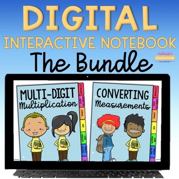 Preview of Digital Math Interactive Notebook Bundle - 4th Grade
