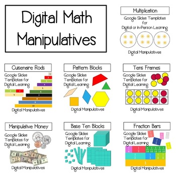 Preview of Digital Math Manipulatives BUNDLE- Distance Learning and Interactive Whiteboards