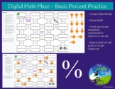 Digital or Print Math Maze - 12 problems - Google - Basic Percent Practice