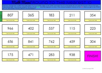 Preview of Digital Math Maze Rounding to the Nearest 10 Interactive Activity