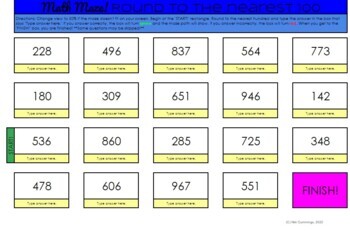 Preview of Digital Math Maze Rounding to the Nearest 100 Interactive Activity