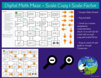 Preview of Digital or Print Math Maze - 14 problems - Google - Scale Copy & Scale Factor