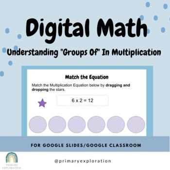 Preview of Digital Math : Multiplication 'Groups Of' Lesson & Activity {Google Slides}