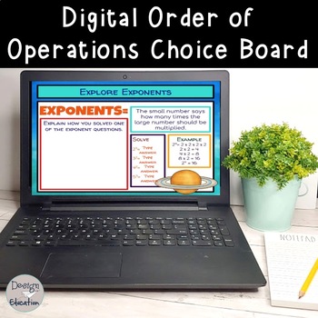Preview of Digital Math Order of Operations Choice Board - 3rd, 4th, 5th Grades
