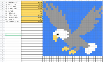 Preview of Digital Math Pixel Art - Decimal Operations Eagle- Distance Learning