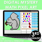 Digital Math Pixel Art Mystery Picture 3rd Grade 3.NF.1 Un