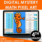 Digital Math Pixel Art Mystery Picture 4th Grade 4.NF.6 De