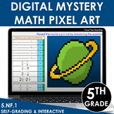 Digital Math Pixel Art Mystery Picture 5th Grade Adding & 