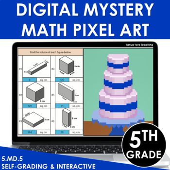 Preview of Digital Math Pixel Art | Mystery Picture 5th Grade Additive Volume 5.MD.5