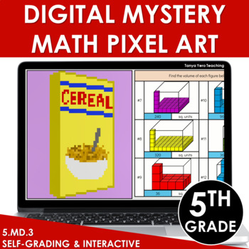 Preview of Digital Math Pixel Art | Mystery Picture 5th Grade Understanding Volume 5.MD.3