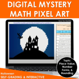 Digital Math Pixel Art Mystery Picture Halloween Activitie