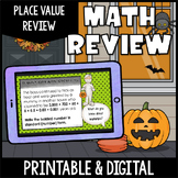 Digital Math Review: Place Value Review with a Halloween Theme