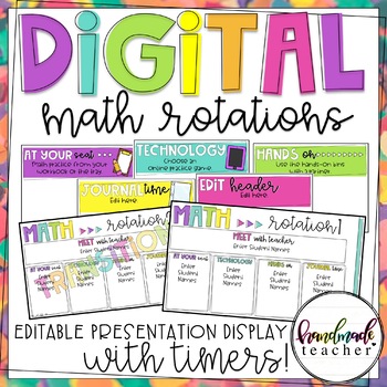 Preview of Digital Math Rotations: Editable Presentation Display with Timers!