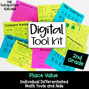 Preview of Digital Math Tool Kit | Place Value 2nd Grade Distance Learning Google Digital