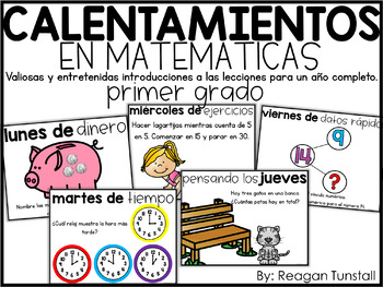 Preview of Digital Math Warm-Ups First Grade SPANISH