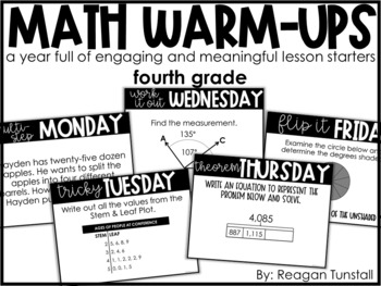 Preview of Math Warm-Ups | Number Talks 4th Grade Digital