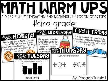 Preview of Math Warm-Ups | Number Talks 3rd Grade Digital