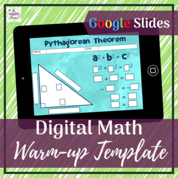 Preview of Digital Math Warm-up Templates | Distance Learning | Google Classroom