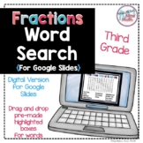 Digital Math Words Word Search for FRACTIONS for Google Slides