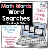 Digital Math Words Word Searches for Google Slides