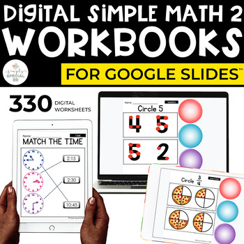 Preview of Digital Math Workbooks for Special Ed: 5 Units | Google Slides™ (Set 2)