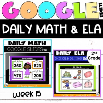 Preview of Digital Math and ELA Review for Google Classroom™ Bundle Week 15