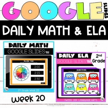 Preview of Digital Math and ELA Review for Google Classroom™ Bundle Week 20